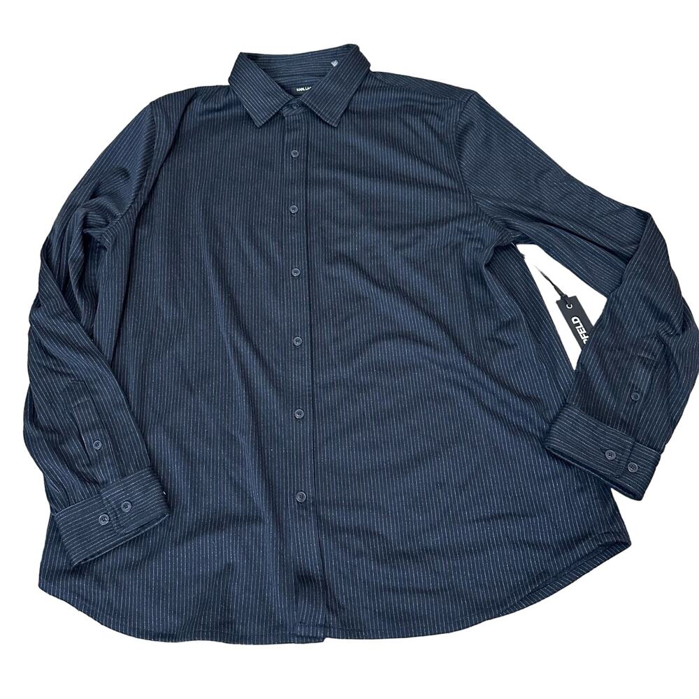 Karl Lagerfeld Men's Brushed Stripe Button-Down Shirt Size Large New with tags